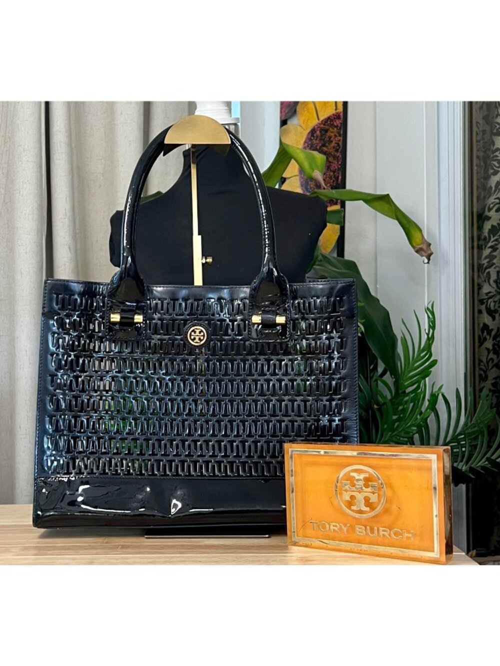 TORY BURCH Black Robinson Cut Out Tote ✺✺